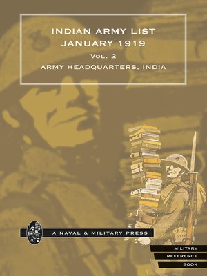 cover image of Indian Army List January 1919, Volume 2